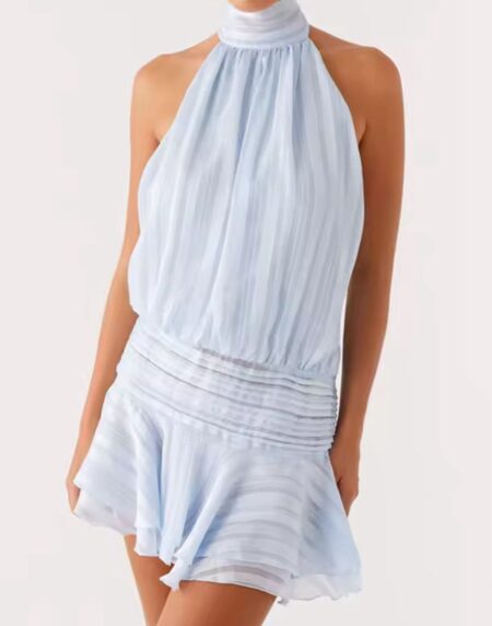 Vestido Halter Celeste- Fresh & Chic