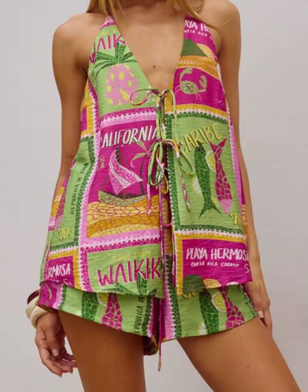 conjunto fresco de short y chaleco