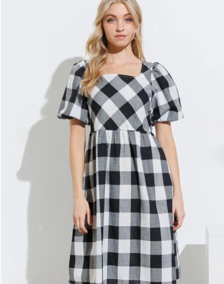 VESTIDO MIDI DE CUAGROS-VICHY