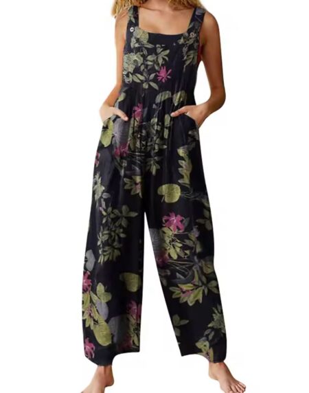 JUMPSUIT NEGRO CON ESTAMPADO FLORAL